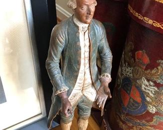 19th Century Carved Wood of Thomas Jefferson on Marble Base