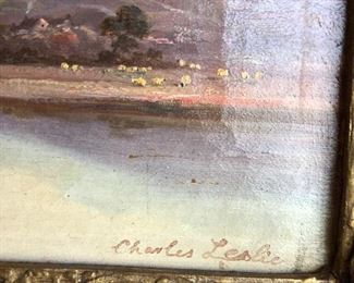 Charles Leslie Landscape Oil on Canvas