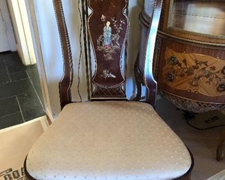 Inlaid Queen Anne pr side chairs