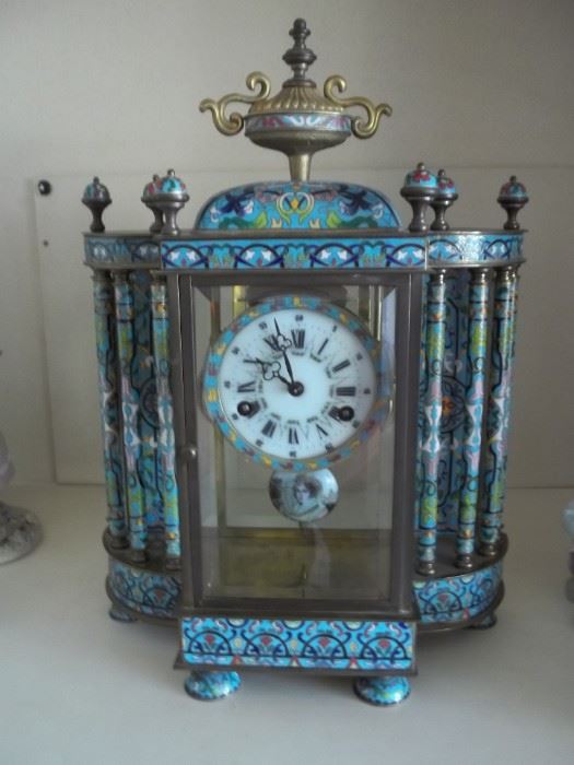 vintage cloisonne mantle clock