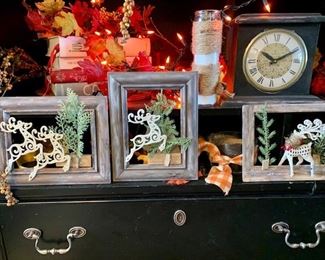 A variety of creative, holiday decor for sale.