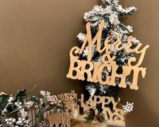 A variety of creative, holiday decor for sale.