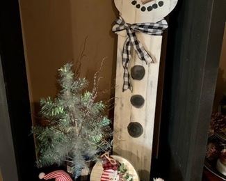 A variety of creative, holiday decor for sale.