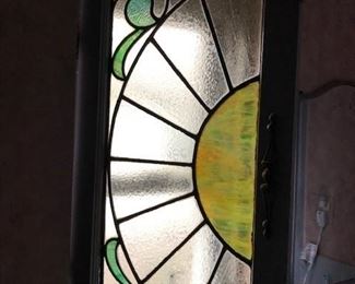 PAIR OF STAINED GLASS WINDOWS