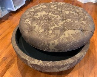 Upholstered Round Storage Ottoman