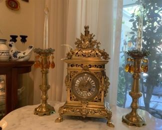 Heavy Ornate Bronze D Eigenmann Nuremberg Mantel Clock