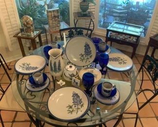 Bluebonnet Dishes by Louisville Stoneware-Nice & Heavy
