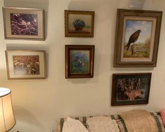Darla Duncan Royal Bluebonnet & Indian Paintbrush Painting & Rhea Lea Bird Painting