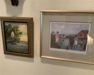 Santa Duran Yucca Painting & Raul Garllard 533/1950 “Crabbing” Picture