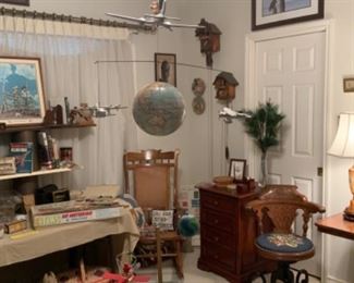 Antique Oak Office Desk With Cast Iron Base