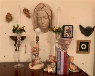 Hummel Bookends & Head of The Virgin from Vatican Collections 1989 MMA-Made of Cold Cast Marble