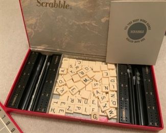 1953 Scrabble Game in Red Leatherette Case