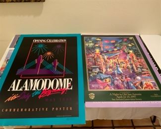 Signed Alamodome Commemorative Poster & “A Night in San Antonio” signed Janet Campbell Poster