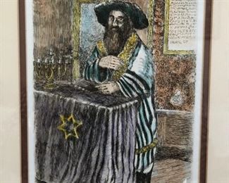 Signed Print Famous Hungarian Rabi