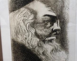 Signed Print Famous Hungarian Rabi