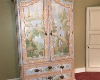 Hand painted Dan Bouligny designed armoire