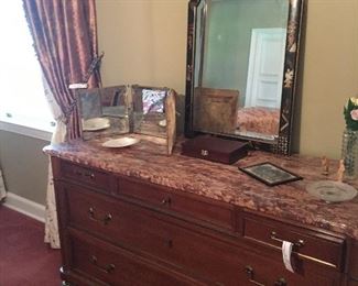 we have beautiful antique mirrors, dressers, side tables--seriously too much to photograph or list