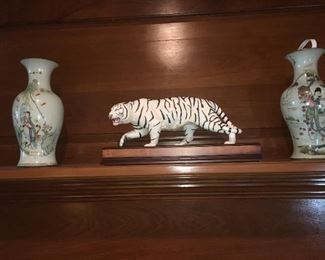 Fine Asian porcelain and of course we have to have a large porcelain tiger