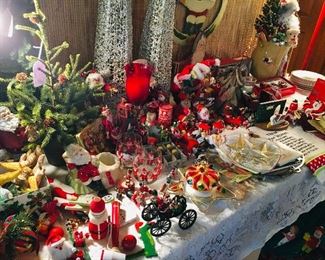 tables and tables and tables filled with vintage Christmas
