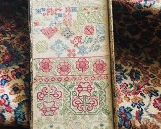 17th century banded sampler. This exquisite stiching was down over 350 years ago