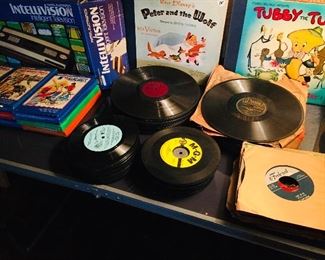 huge 45 record collection from the 1950's plus we have stereos and Intellevision gaming device with games