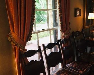 Another view of the 12 Renaissance Revival American Made Mahogany chairs