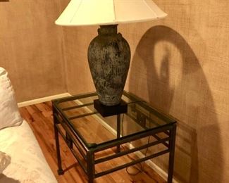 Pair tables & lamps 