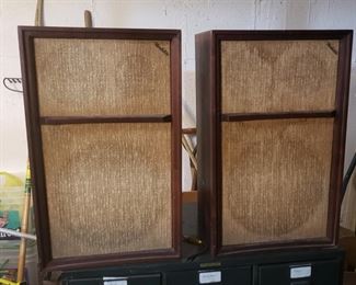 Pair vintage Warfdale 60 sand filled walnut speakers 