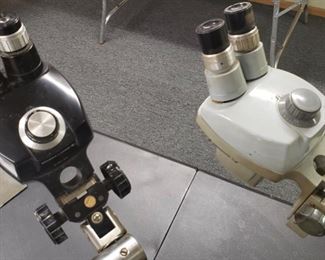Bausch & Lomb laboratory grade stereo microscopes w/stands 