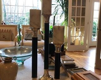 Unique Sterling silver Candlesticks 