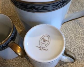Christian Dior "Chinese Dragon" Coffee pot & two Mugs 