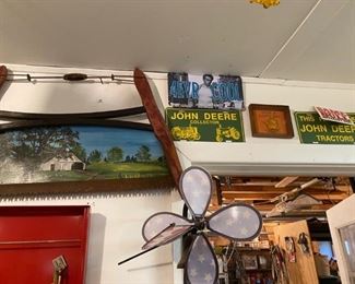 John Deere License Plates, Painted Saw