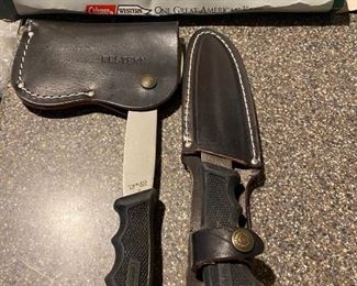 Coleman Cutlery Western Set - Hatchet with Sheath and Knife with Sheath - Looks like it was never used!