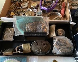 Belt Buckles, Watches, Pins