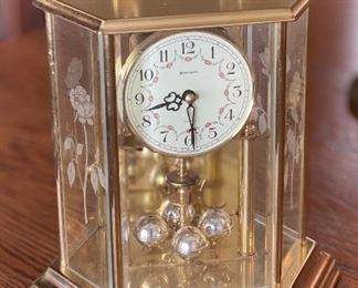 German Glass Encased Anniversary Clock 10x8x5in HxWxD