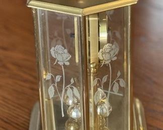 German Glass Encased Anniversary Clock 10x8x5in HxWxD