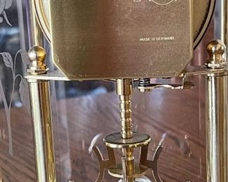 German Glass Encased Anniversary Clock 10x8x5in HxWxD