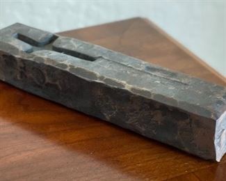Artist Made Forged Iron Imprinted Cross 8in Long x 1.5x1.5in