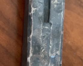Artist Made Forged Iron Imprinted Cross	8in Long x 1.5x1.5in	
