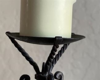 Artist Made Forged Iron Candle Stand 18x7x7in HxWxD