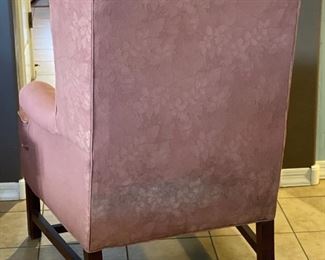 J Raymond Collection Wingback Chair Pink Floral Print #1