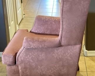 J Raymond Collection Wingback Chair Pink Floral Print #2