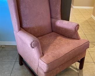 J Raymond Collection Wingback Chair Pink Floral Print #2