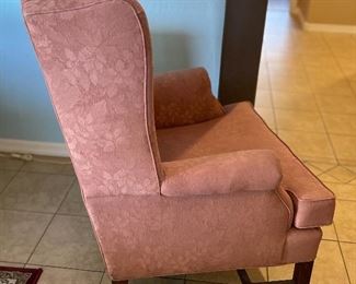 J Raymond Collection Wingback Chair Pink Floral Print #2