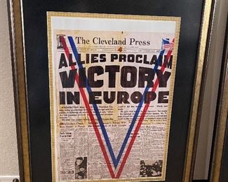 Cleveland Press Victory Framed Print 33x26in