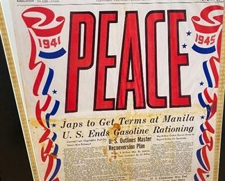 Cleveland Press Peace Framed Print 33x26in