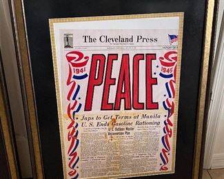 Cleveland Press Peace Framed Print 33x26in