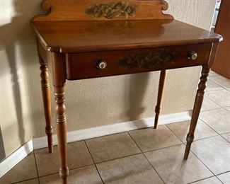 Hitchcock Classic Stenciled Maple 1 drawer Desk 33.5x32.5x17.5in HxWxD