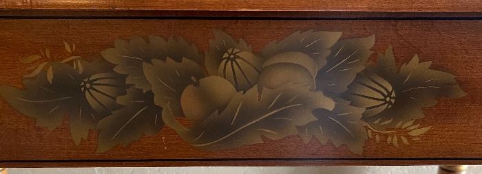 Hitchcock Classic Stenciled Maple 1 drawer Desk 33.5x32.5x17.5in HxWxD