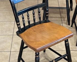 3pc Hitchcock Black Harvest Inn Stenciled Chairs 33x16x17in HxWxD